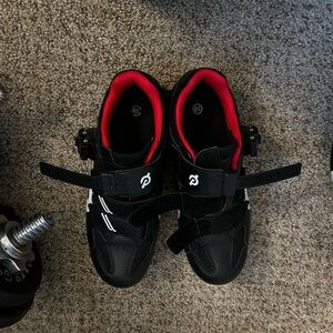 Peloton Black and Red Cycling Sneakers-like new